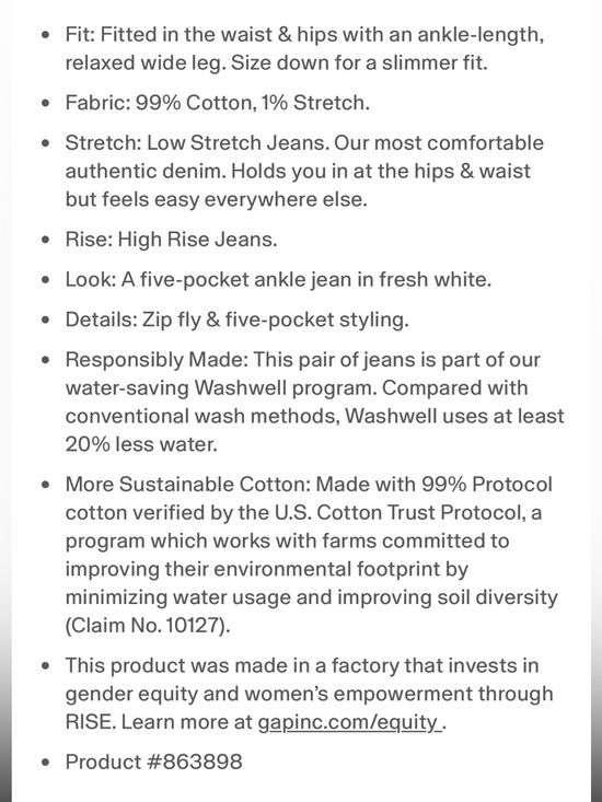 Gap High-Rise, Wide-Leg Jeans - Picture 3 of 3